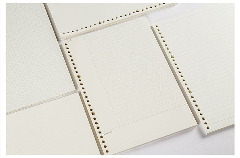 A5 B5 Loose Leaf Notebook Refill 60 Sheets Kawaii Spiral Binder Index Inside Page Dot Grid Blank Connell Stationery