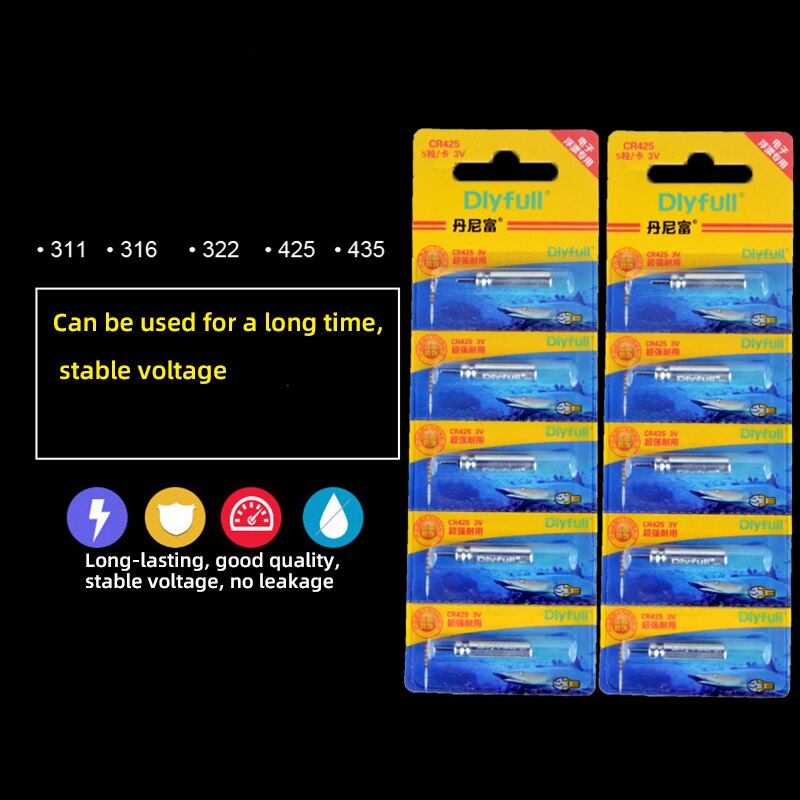 CR425 CR435 CR322 Batteries Fishing Float Electric Floats Battery 3V Night Light Lithium Pin Cells LED Fishing Float Luminous