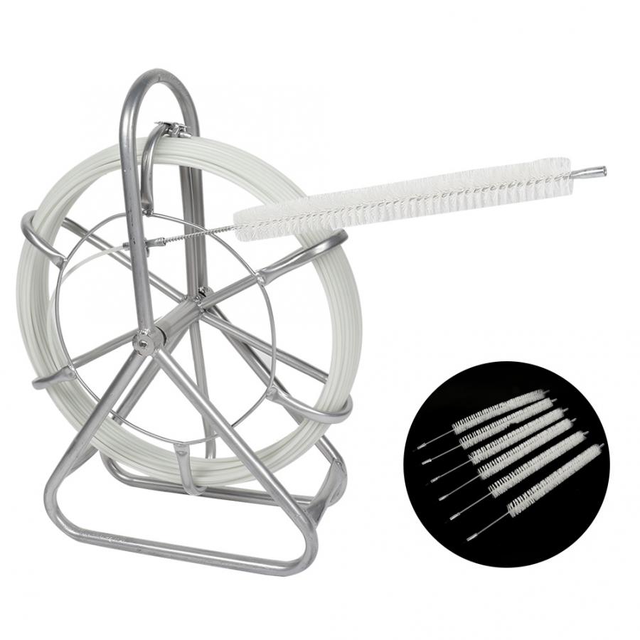 Drain Cleaners Cleaner Sewer Cleaning Rod Convenient Sewer Hair Clear FRP Breeding Water Line Cleaner (50m) & 6 Encryption