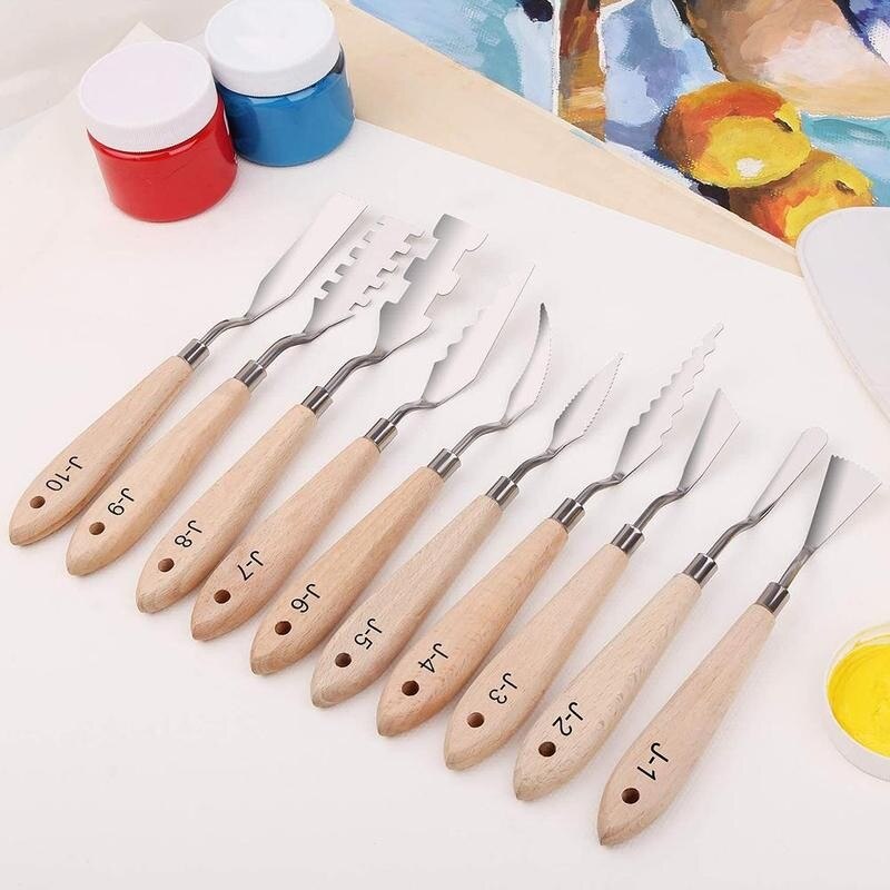 1Pcs Professionele Staal Olieverf Paletmes Verf Spatel Palet Tool Mengen Schraper Art Tool