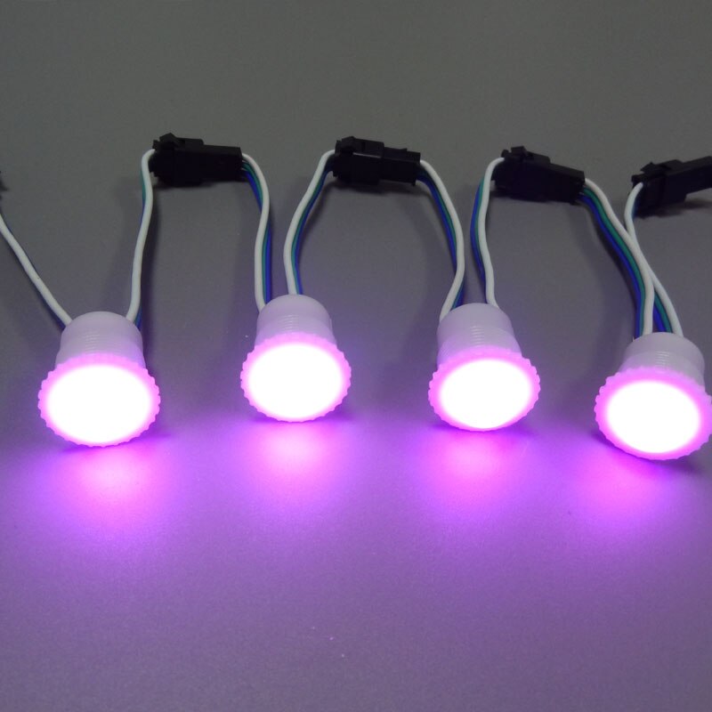 Adresseerbare 16mm diameter; DC5V; UCS1903/WS2811 RGB volledige kleur led smart module; 0.24 W (een 5050 SMD LED) IP68 milky cover