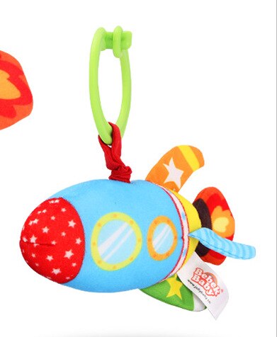 Sonajeros de dibujos animados para bebés, juguetes de tela para transportar bebés de 0 a 24 meses, calmante para dormir Musical, manivela de mano, juguetes para bebés: Rocket B