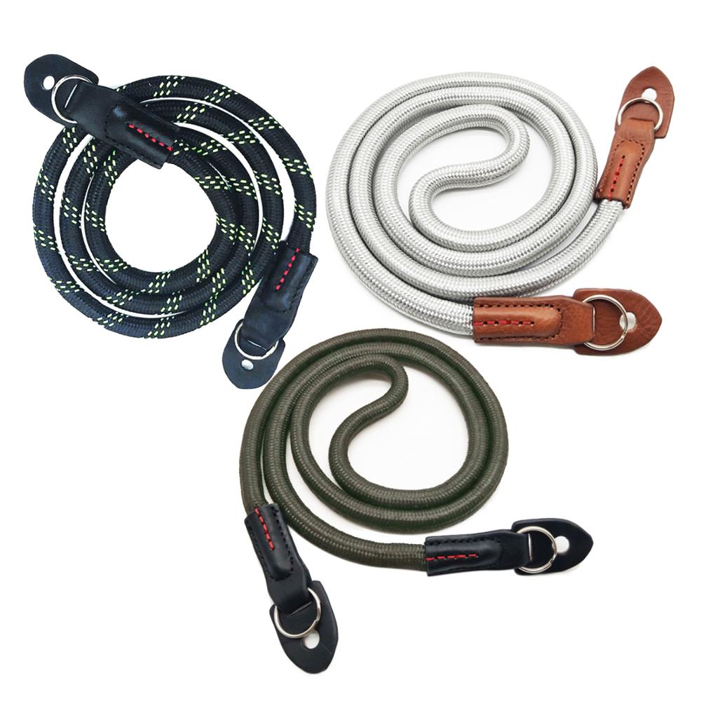 Besegad för spegellösa digitalkameror 100cm kamera axelrem handgjord nylon klätterrep bälte lanyard kamera halsrem