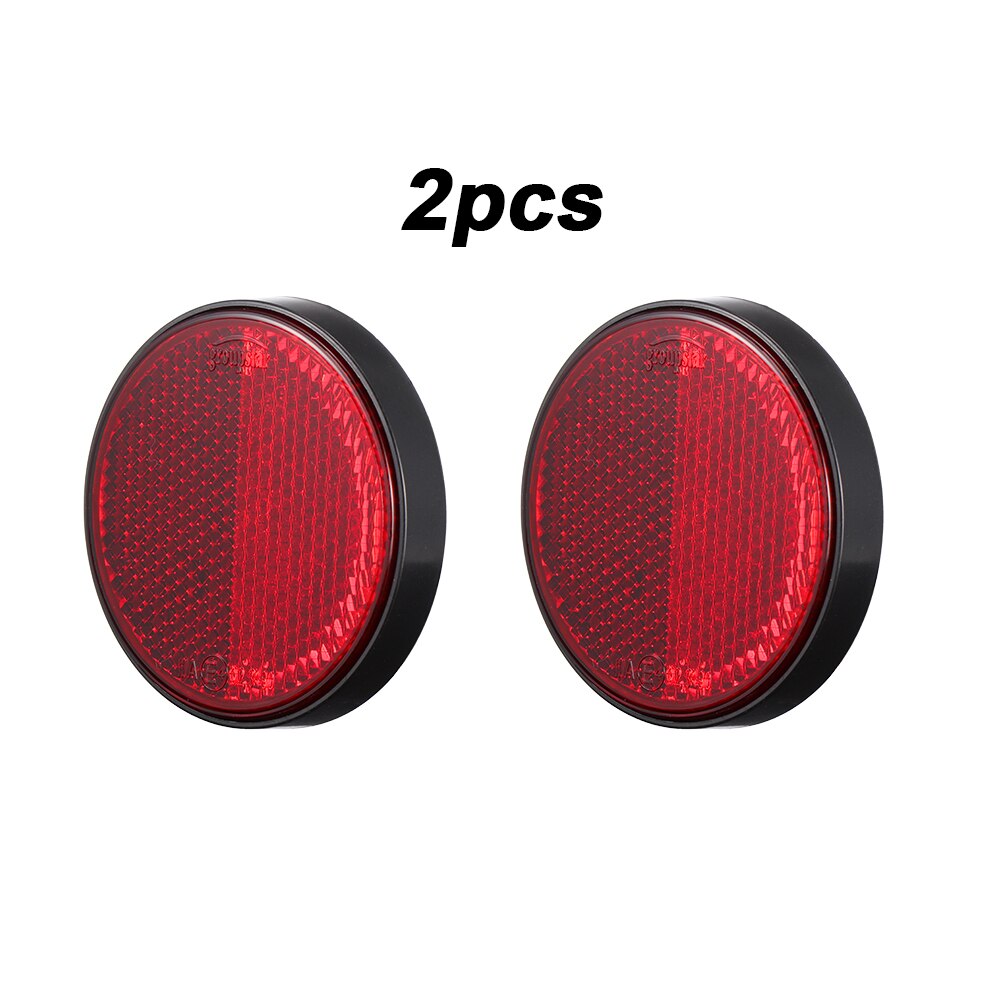 10Pcs Ronde Reflectoren Rood Camper Trailer Universele Motorfiets Rv Caravan Auto Vrachtwagens Side Mark Achter/Tail/Signaal accessoires: 2pcs