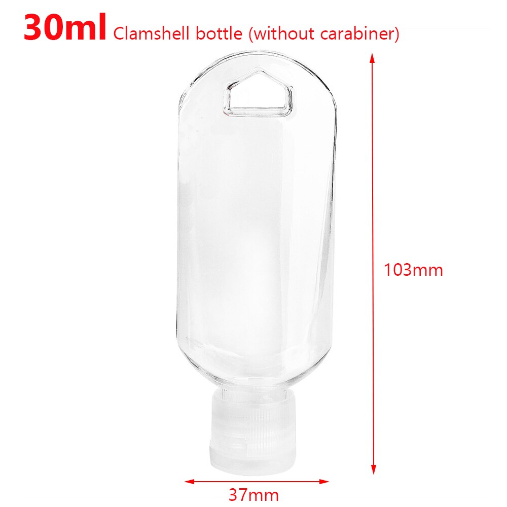 1/5 stk desinfektion alkohol sprayflaske gennemsigtig håndsprit flaske tom flaske lotion bærbar krog nøglering underflaske: B 30ml 5 stk