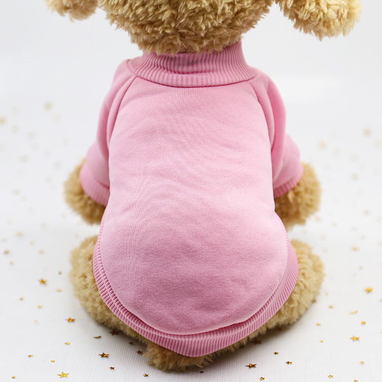 Huisdier Honden Sweater Lente Herfst Mode Effen Kleur Sweatshirt Voor Kleine Honden Puppy Casual Thicken Warm Fleece Trui Kleding: Roze / S
