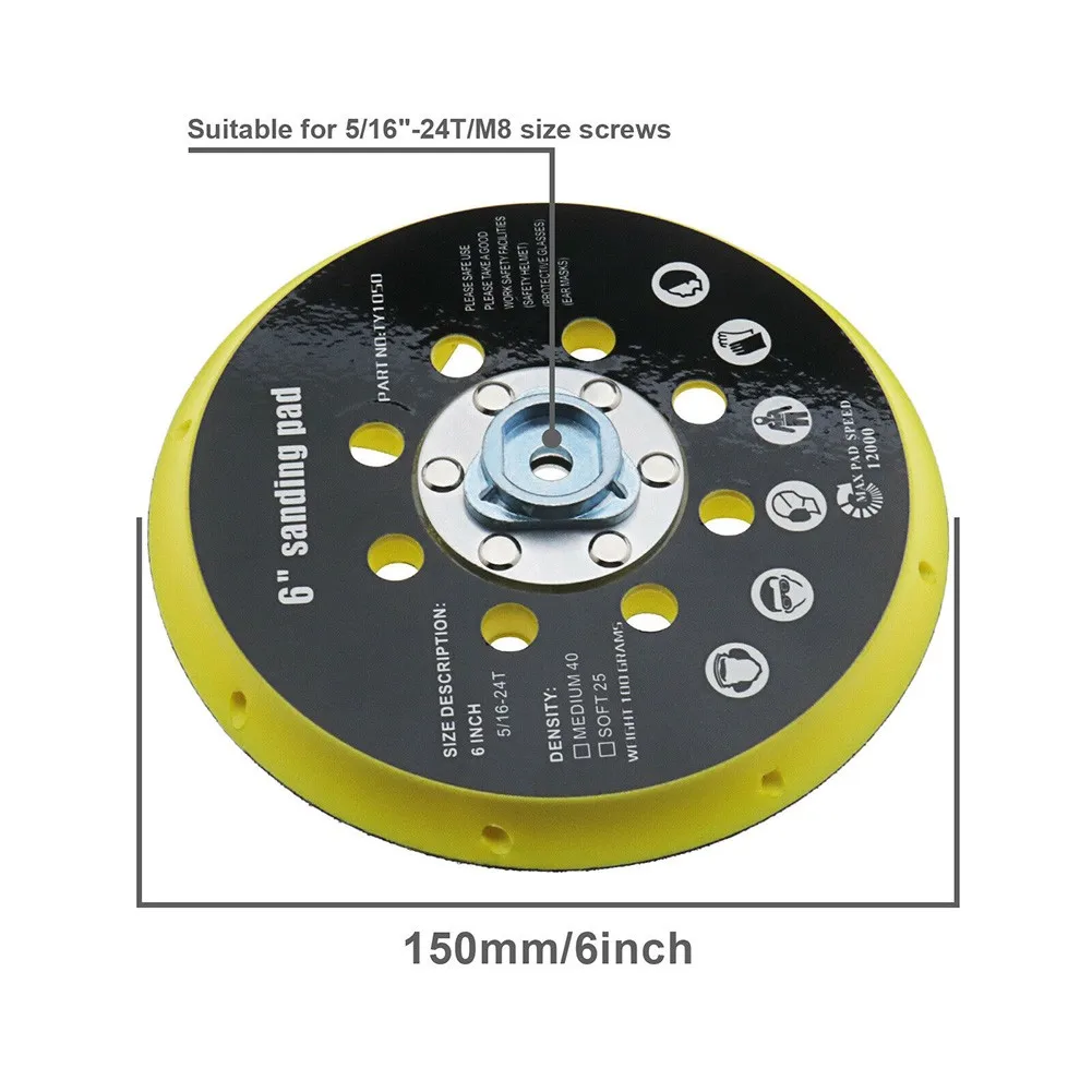 6 Inch 150mm 17 Holes Sander Backing Pad For Makita BO6030 BO6040 For Festool RO1 ES150 ET2 ES / ETS 150 Grinding Sanding