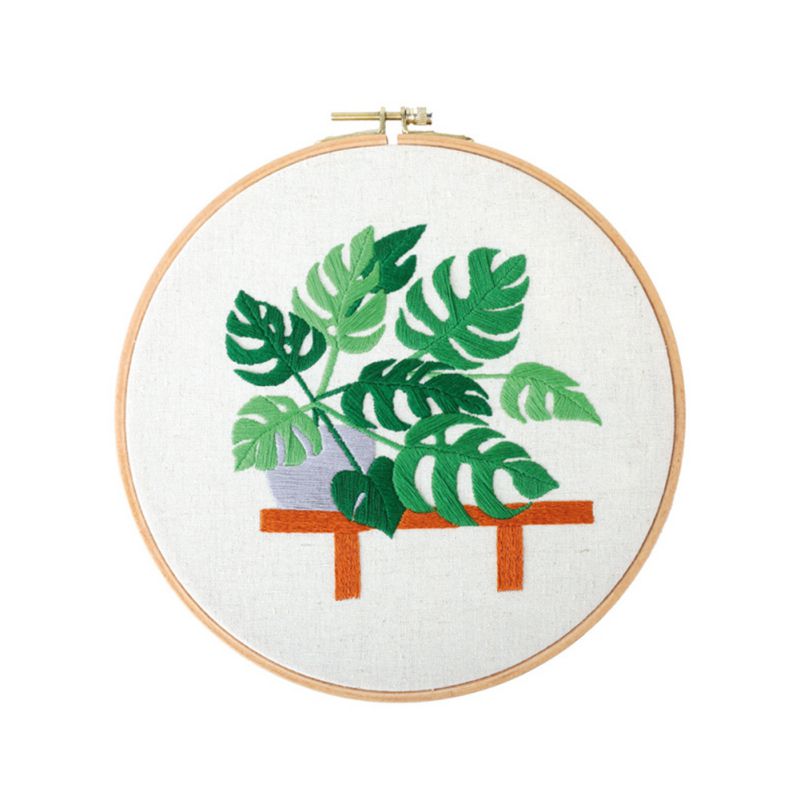 Moderne Diy Borduurwerk Plant Monsterabladeren Cactus Handwerk Handwerken Kruissteek Kit Home Decor Katoen Borduren Craft: A