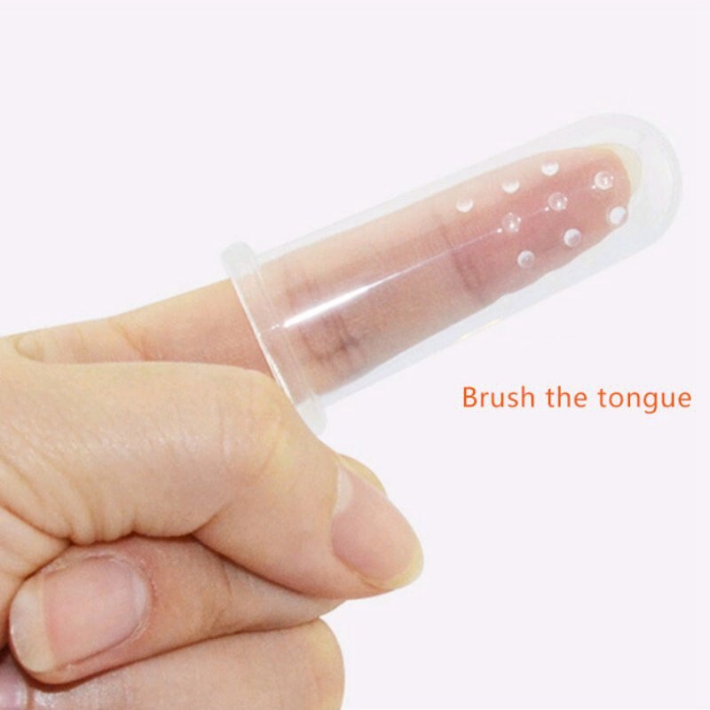 Baby Vinger Tandenborstel Met Doos Kinderen Tanden Clear Massage Zachte Siliconen Zuigeling Rubberen Borstel Massager Set