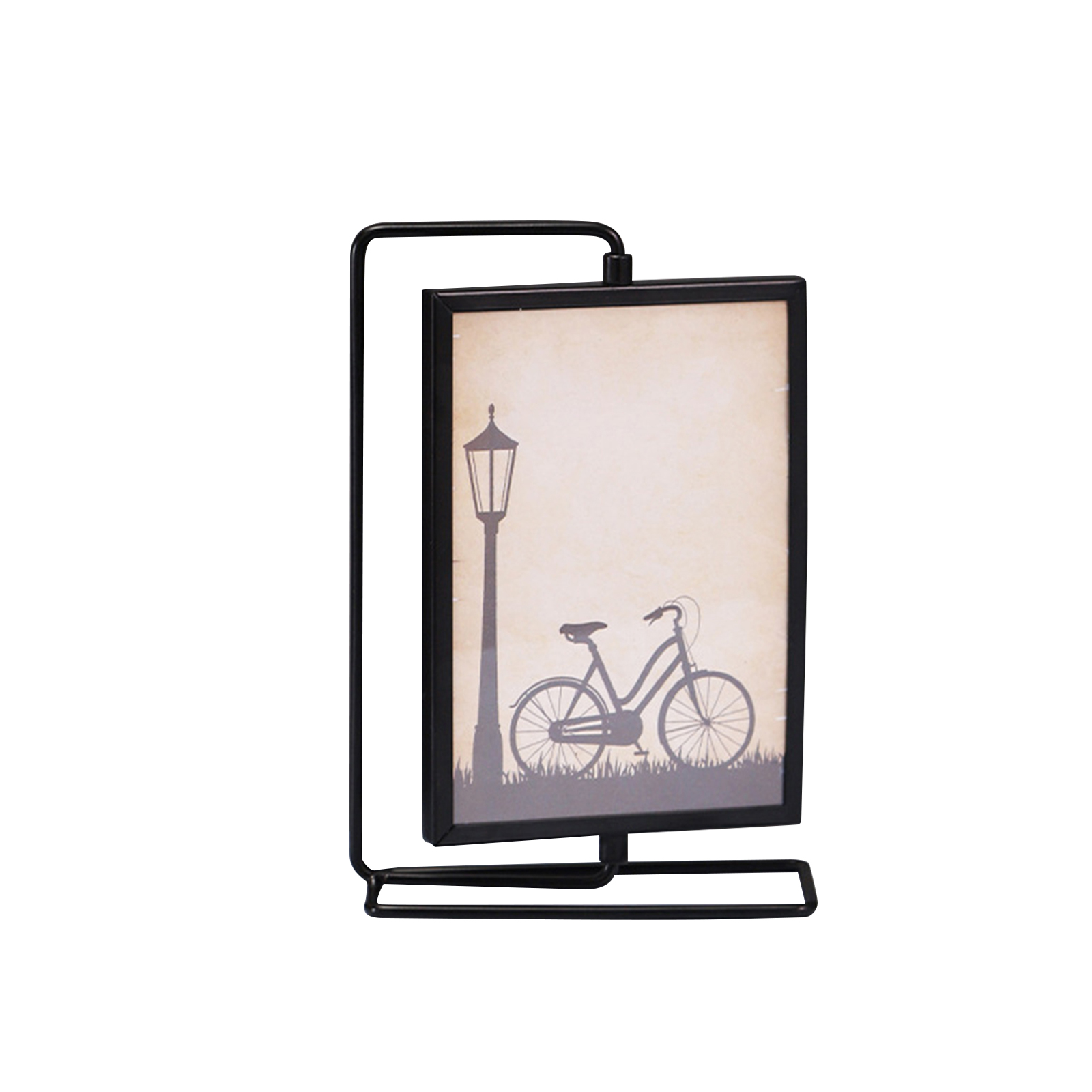 Soporte de exhibición de tarjetas con adorno frontal de cristal, marco de fotos giratorio para oficina, familia, boda, amor, granja, hogar: YELLOW