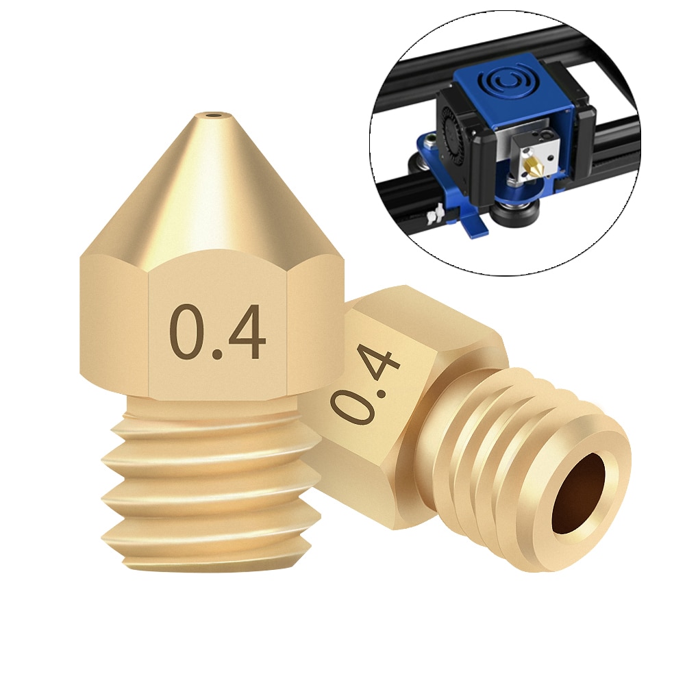 Boquilla para impresora 3D, accesorio de 0,4mm para CR-10, Ender 3, Anet A8, Creality CR-10, S4, S5, CR-10S, 5 uds.