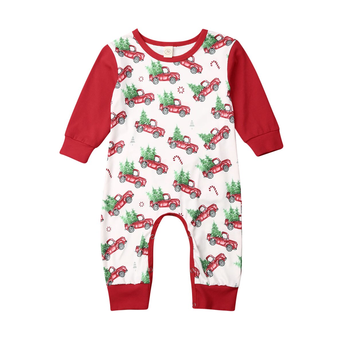 Kerst Pasgeboren Baby Meisje Jongen Kerstman Romper Kleding Deer Print Lange Mouwen Jumpsuit Outfit: 18m