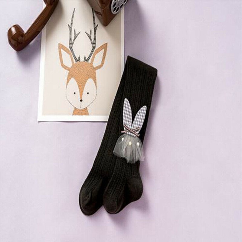 UK Dzieci dziewczynek bawełniane rajstopy śliczne księżniczka łuk jednolity kolor rajstopy maluch dziecko pończochy spodnie wyroby pończosznicze: czarny