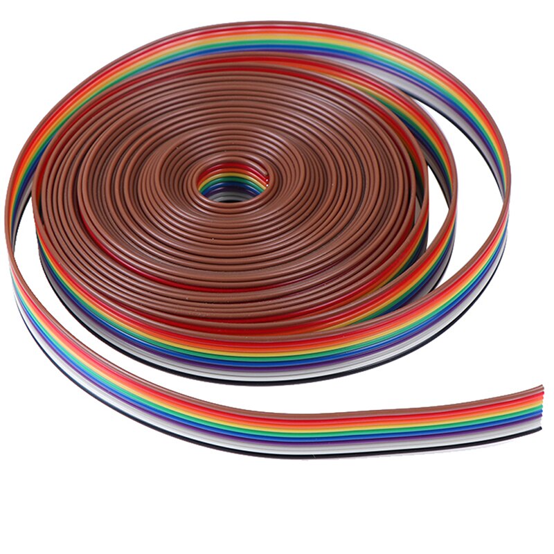 5m Ribbon Cable 10WAY Flat Color Rainbow Ribbon Cable Wire Rainbow Cable 10P Ribbon Cable 28AWG