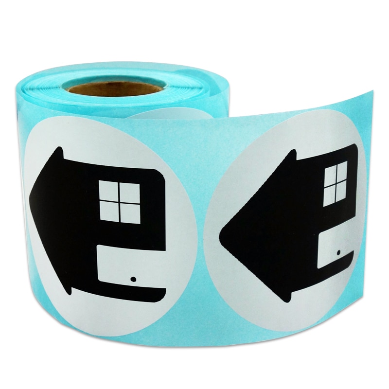 Direct Thermal Label Roll, Color / White Round Stickers, 1 Rolls, Packing Seal Label Sticker