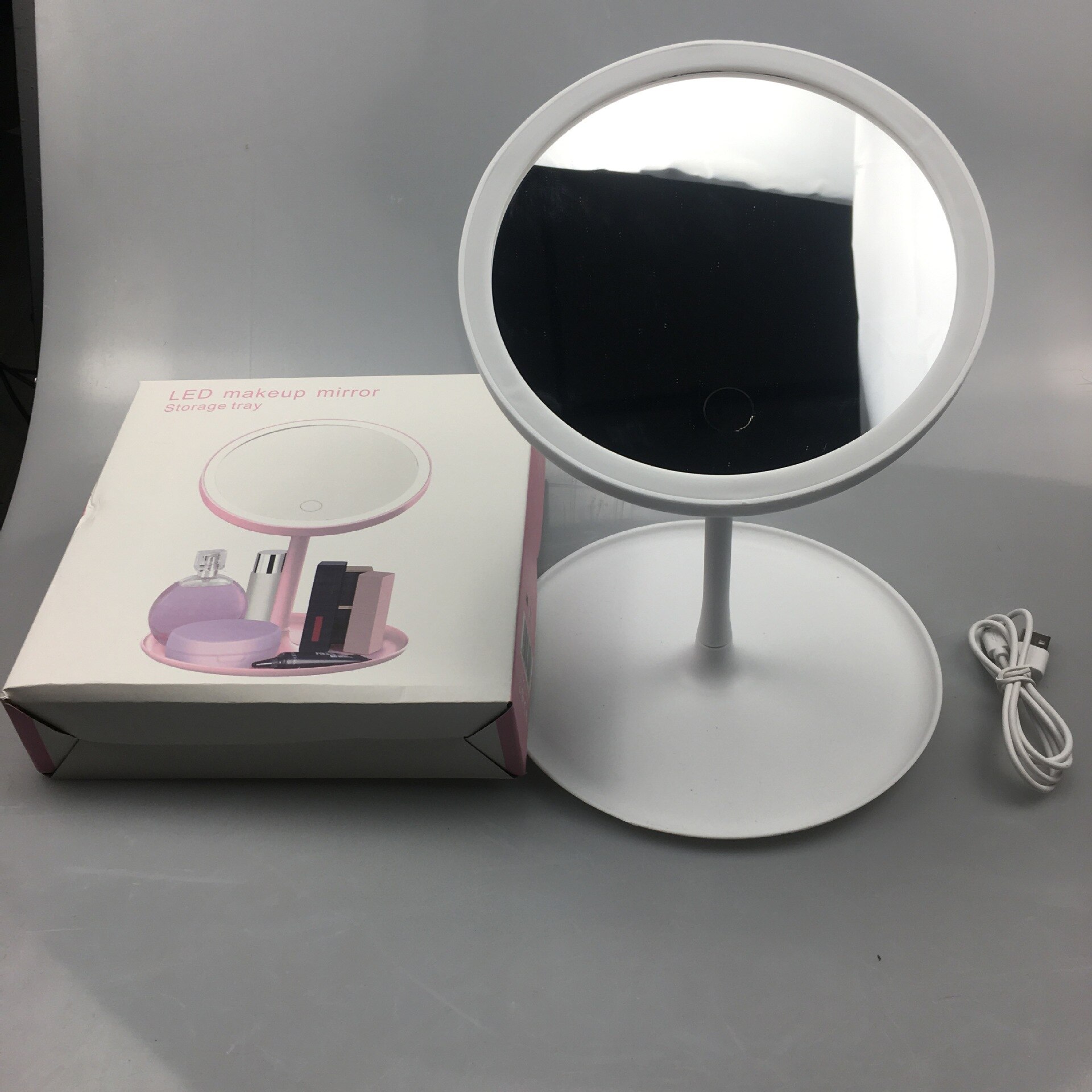 Makeup Mirror with Led Standing Touch Screen Vanity Mirror Backlit Adjustable Light Desk Cosmetic Mirrors