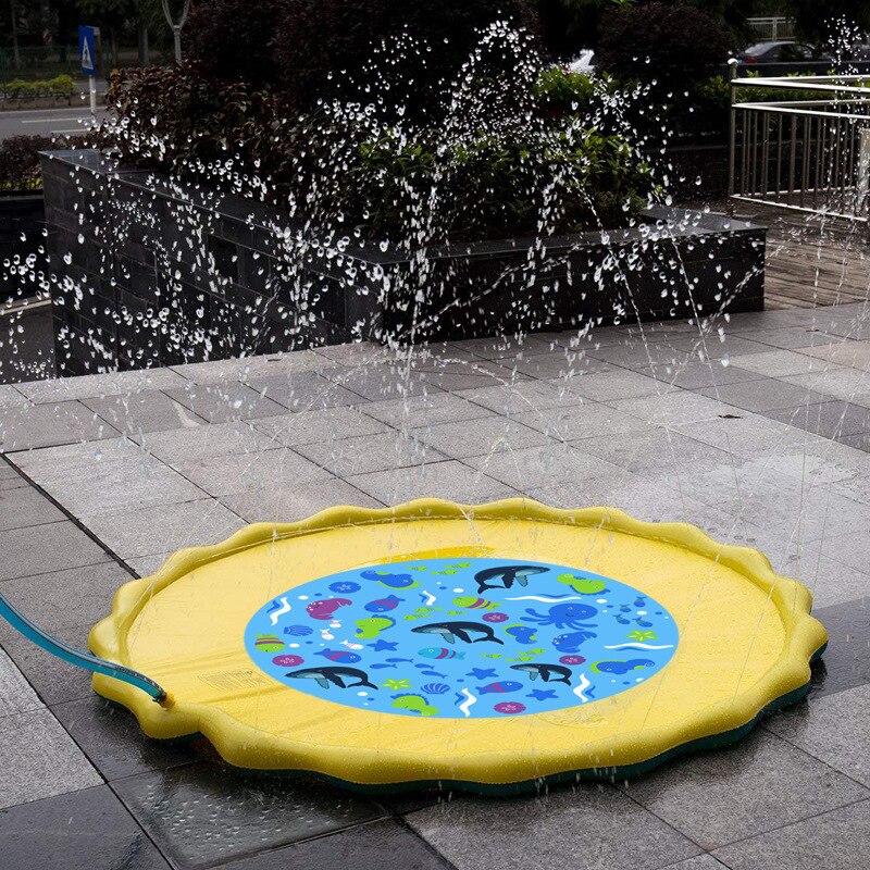 Tegneserie børn vand spray spray legetøj sommer vand sprinkler spraymåtte pvc oppustelig udendørs græsplæne spil vandpuder børn sjove legetøj