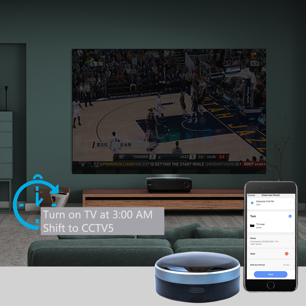 Tuya-Control remoto inteligente RF IR 2 en 1, mando A distancia Universal para persianas enrollables de TV A/C, funciona con Alexa, Siri y Google Home