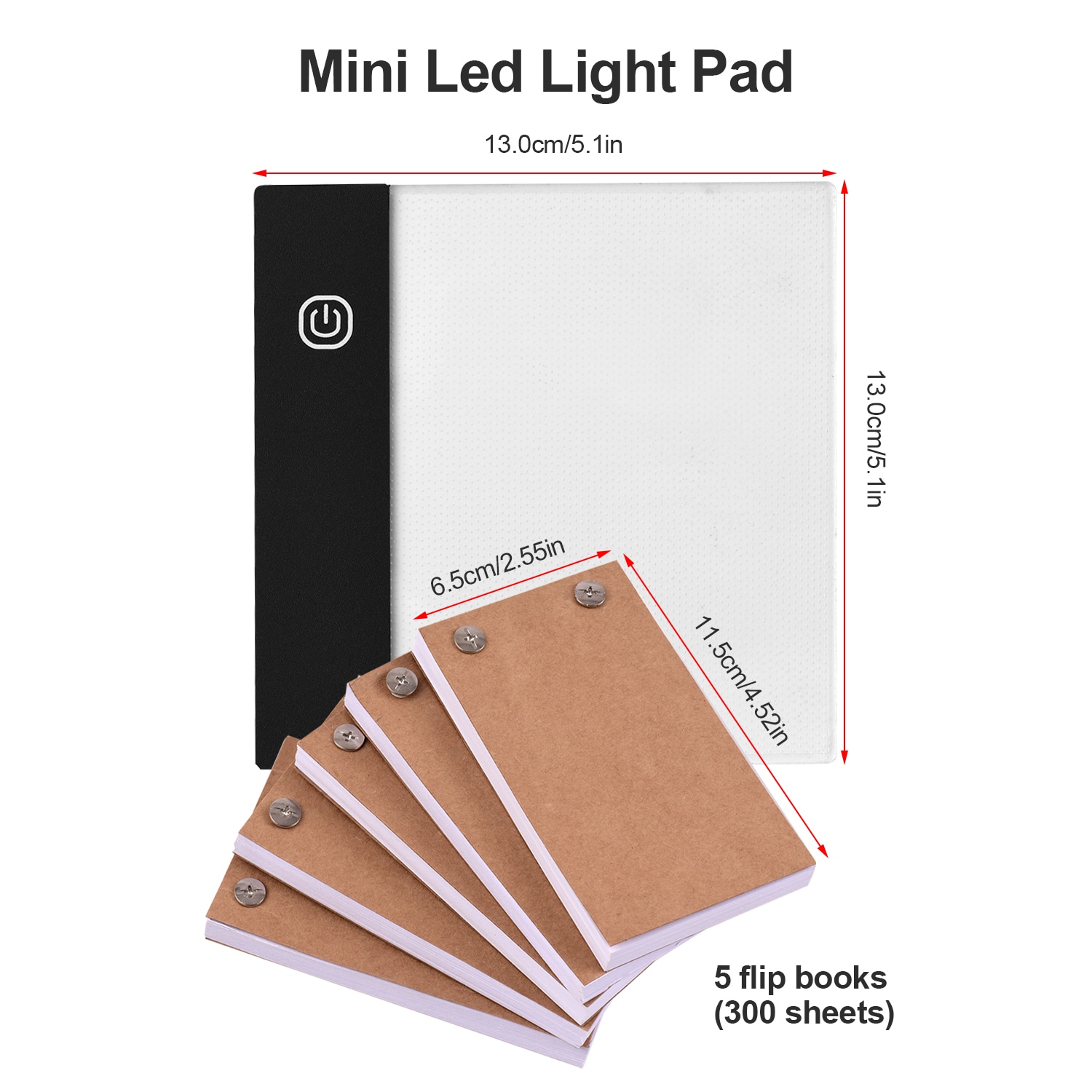 Flip Book Kit z Mini Light Pad LED Lightbox Tablet Design z otworem 300 arkuszy Flipbook Paper Binding Screws do rysowania