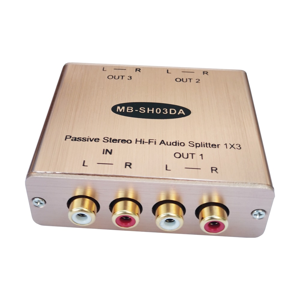 Unbalanced Audio Splitter Audio Signal Splitter Stereo Audio Distributor One to Three AV Audio Adapter With Isolated Outputs