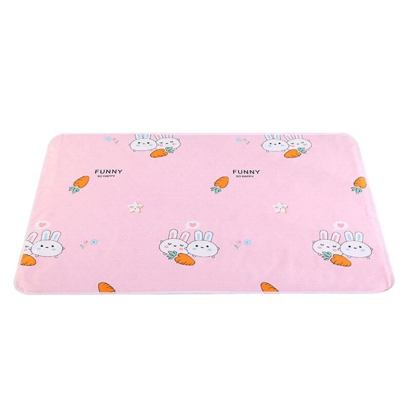 70x50cm Portable Baby Changing Pad Waterproof Reusable Diaper Changing Mat Mattress Infants Floor Play Cushion Mat Boys Girls: Pink Rabbit