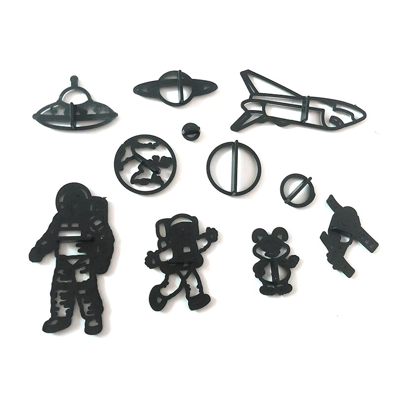 11 st/set astronautform kakformar kakformar fondantform kex plastskärare gör-det-själv kakdekoration bakverktyg