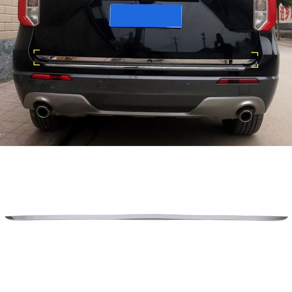 Ajuste para Ford Explorer U625 accesorios de coche acero cromado parte trasera del tronco decoración moldura cubierta embellecedora 1 Uds