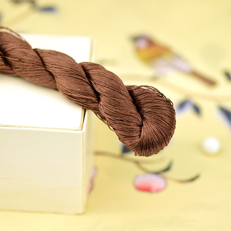 1pcs 100% silk thread hand embroidery embroider cross stitch 400m silk embroidery thread brown series 10 gradient colors: 4