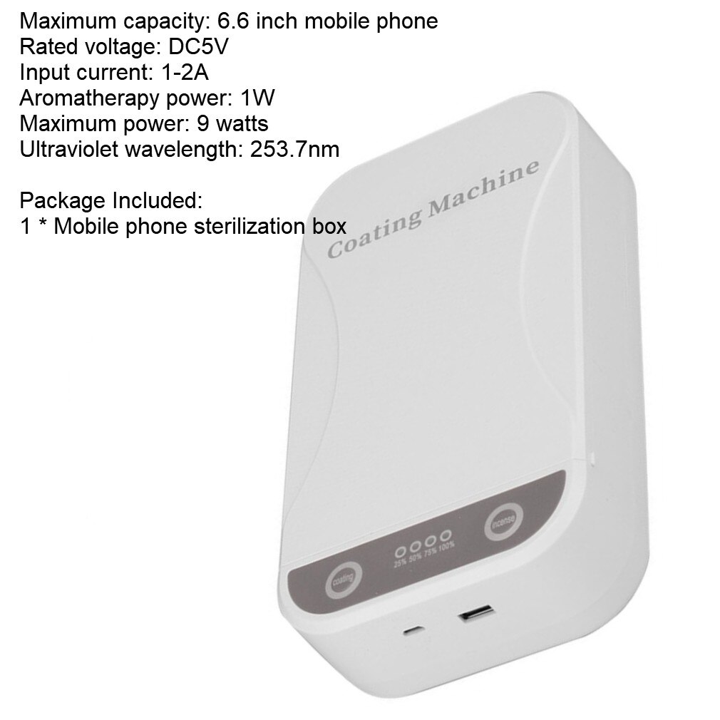 Quick UV Light Phone Sterilizer Box Jewelry Phones Cleaner USB Personal Sanitizer Disinfection Cabinet: 6