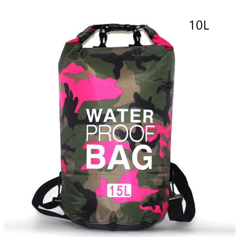 Waterproof Swimming Bag Storage Dry Sack Bag For Canoe Kayak Rafting Outdoor Sport Swimming Bags Travel Kit Backpack: rose 10L