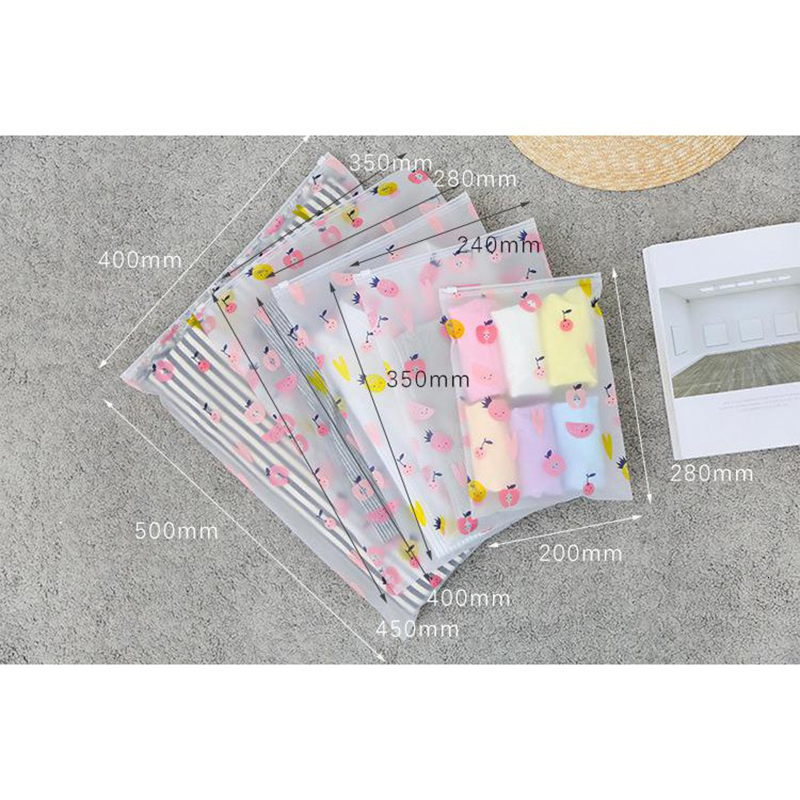 1PC Fruit Pattern Clear Plastic Storage Bag Ziplock Travel Bags Zip Lock Valve Slide Seal Packing Pouch For Cosmetic Clothing