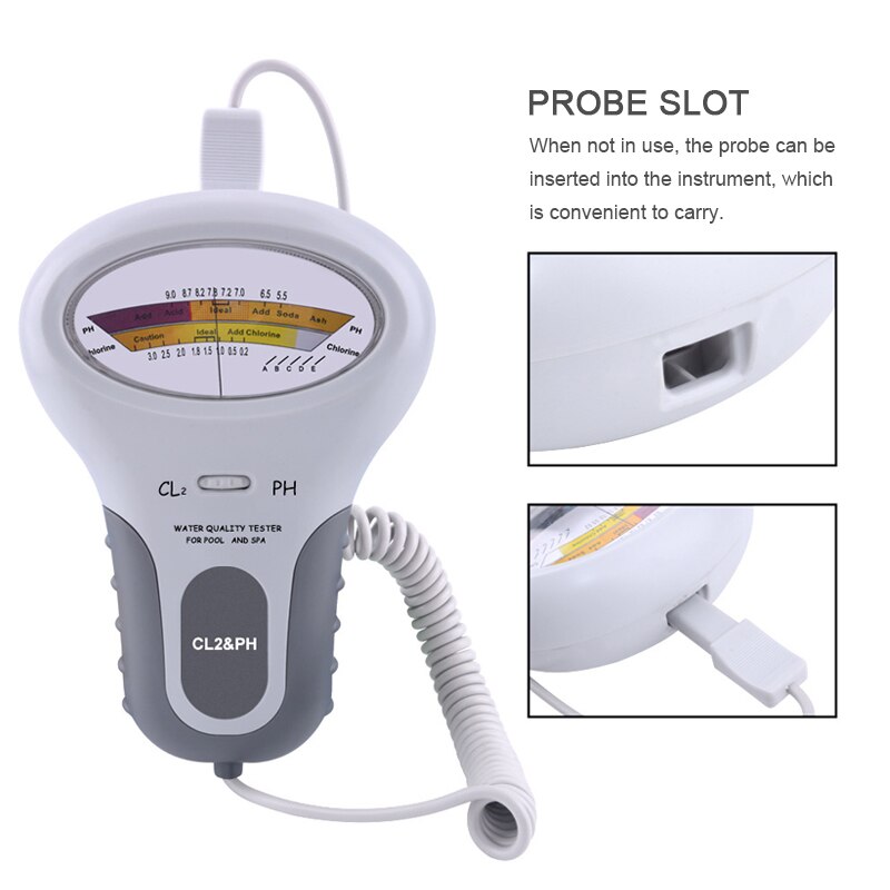 Portable Digital 2 in 1 PH Chlorine Meter Tester PH Tester Chlorine Water Testing Analyzer CL2 Measuring For Pool