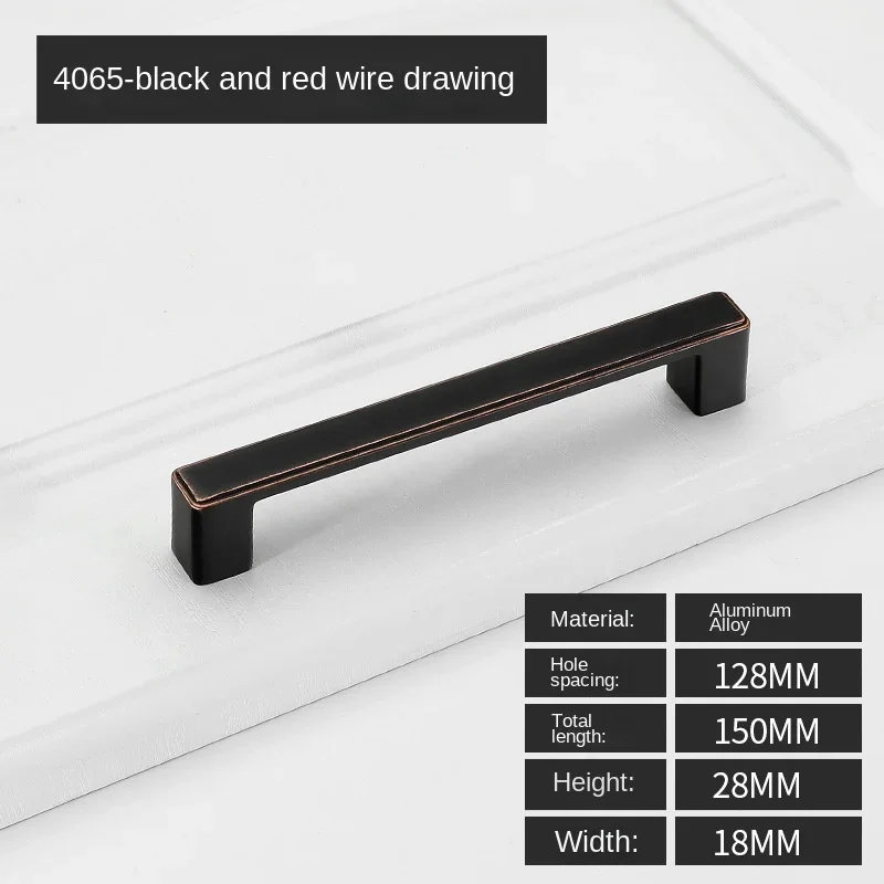 Møbelhåndtak skuffeknotter og håndtak for skap garderobe dørhåndtak i sinklegering 96mm/128mm/160mm/192mm/320mm- hulls deling: Nikkel