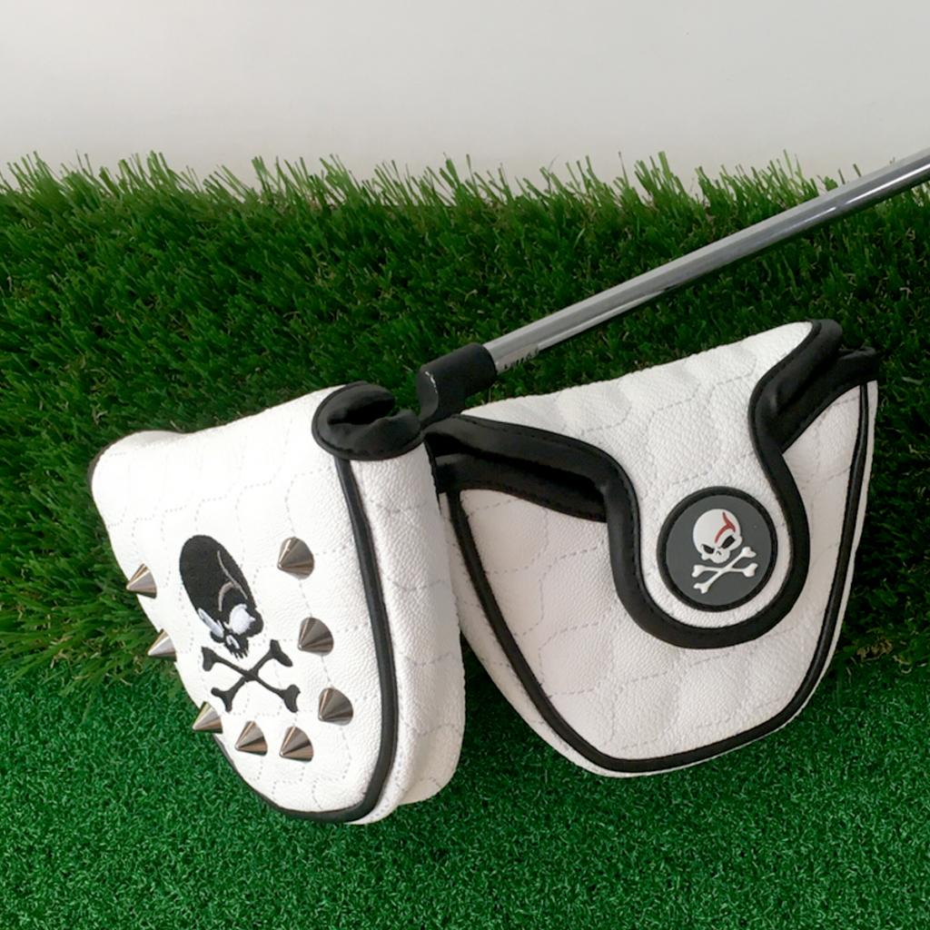 Lightweight Golf Mallet Putter Head Cover Headcover Magnetic Closure White Golf Accessories