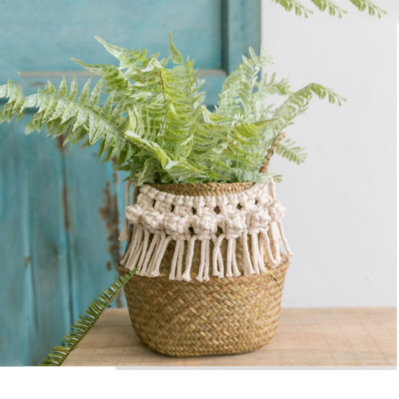 Panier Osier Wicker Basket Garden Flower Pot Study Room Storage Rattan Basket Home Organizer Basket