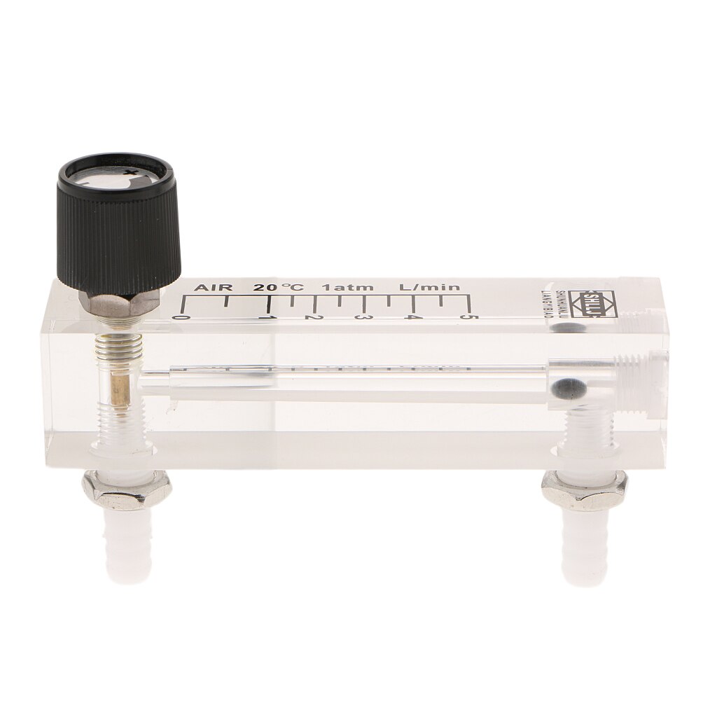 0-5LPM Oxygen Acrylic Flow Meter Flowmeter With Valve For Air, to Measure Gas Single-Phase Non-Pulsating Flowing