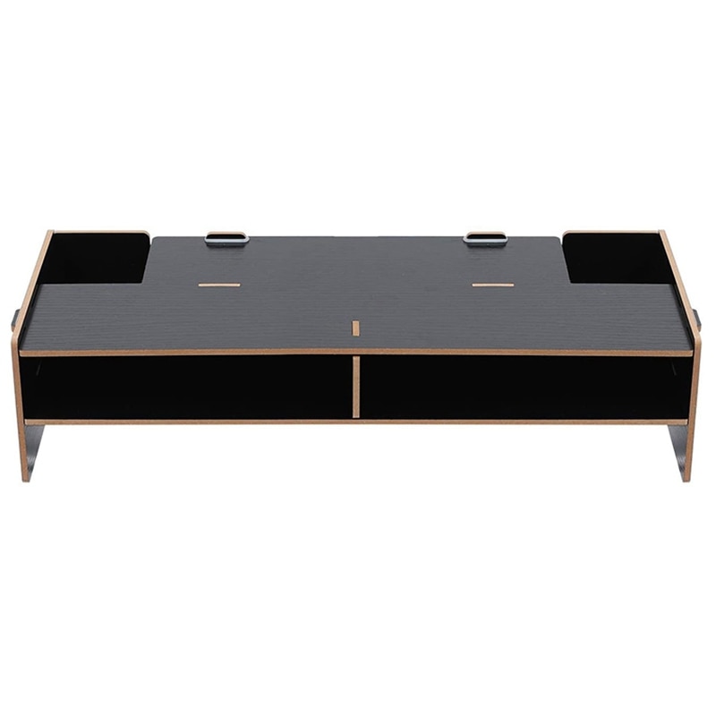 Wood Monitor Stand Multifunctional Office Desk Organiser Desktop Computer Screen Riser for TV, PC, Laptop