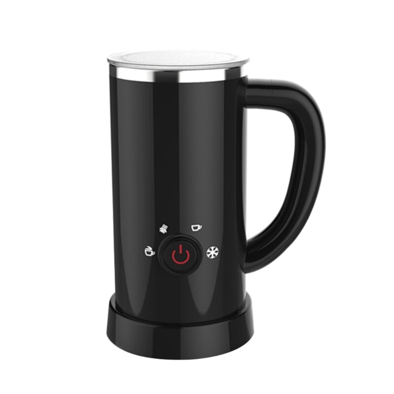 Stainless Steel Milk Frother Electric Heater Automatic 4-in-1 Milk Steamer for Coffee Latte Chocolate Milk Warmer: black