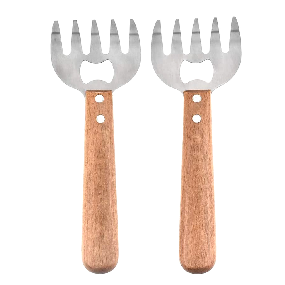 Divisor de carne de oso, tenedor tipo garra multifuncional, triturador cocina, herramienta divisora de carne, barbacoa, herramienta de barbacoa, garra de oso, 2 uds.: Default Title