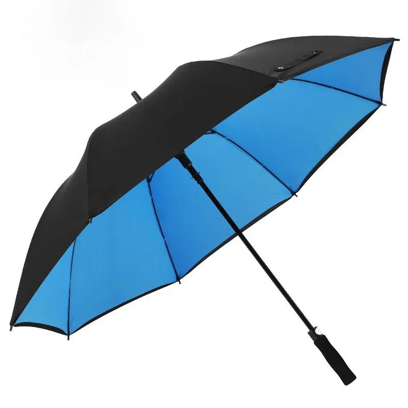 185 cm großer Golf-Regenschirm für Männer, manuell, langer Griff, beständig, UV-Schutz, Sonnenschirm, Schatten, Reise-Strandschirm, winddicht, stark: Rosa