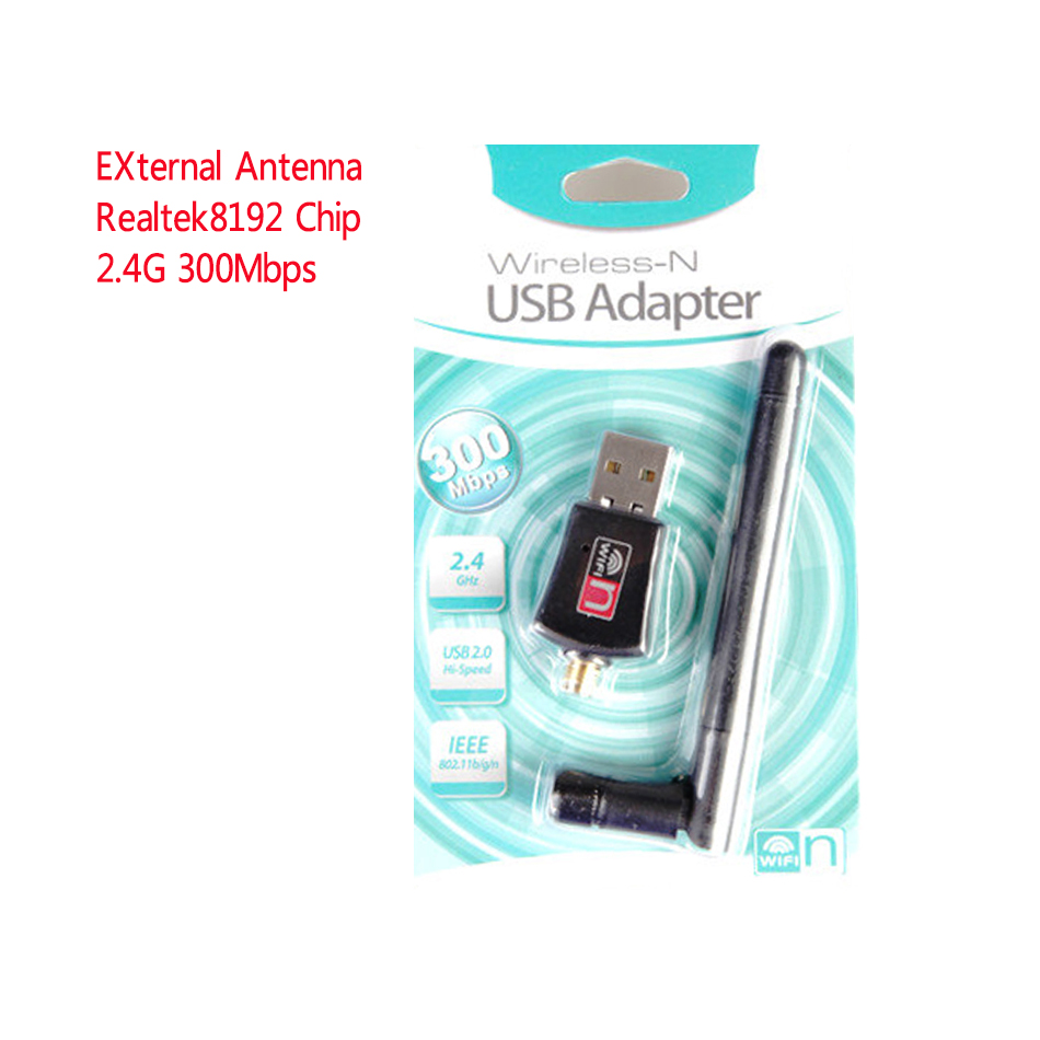300M USB Wifi dongle WiFi adaptateur sans fil wifi dongle carte réseau 802.11 n/g/b wi-fi LAN adaptateur RTL8192 puce: With Antenna