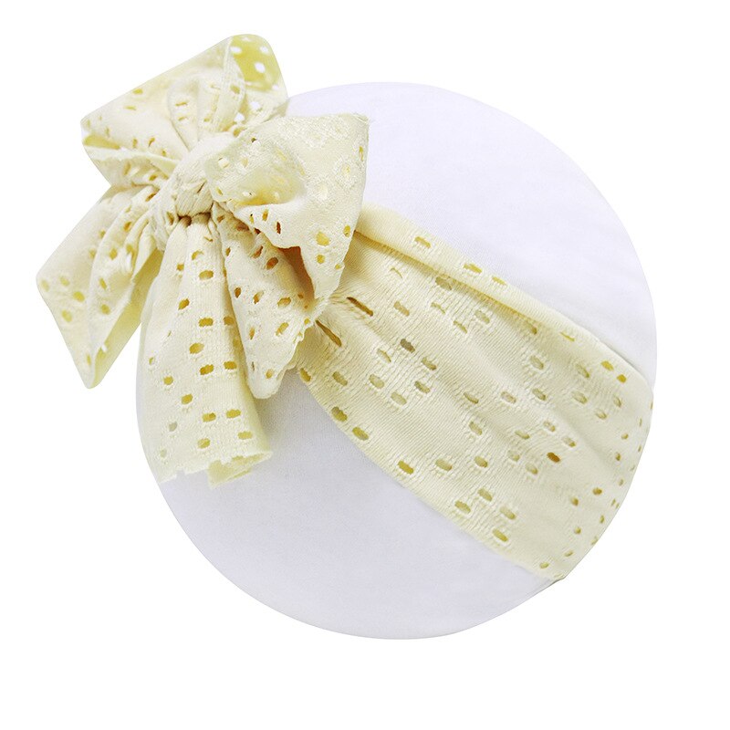 Baby Hoofdband Bows Haarband Voor Meisjes Hollow Headwrap Brede Tulband Kinderen Effen Kleur Haaraccessoires Infant Mooie Hoofdbanden