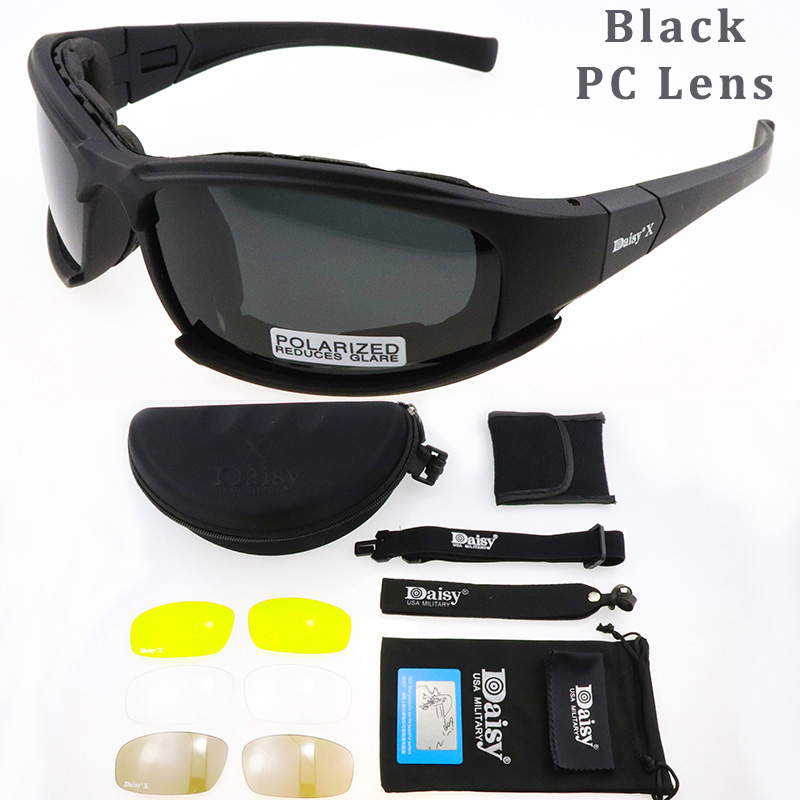 Daisy  x7 polariserede fiskerisolbriller mænd kvinder fiskebriller camping vandreture kørsel cykel briller sport cykelbriller: Sortpc