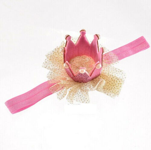 ¡Novedad! corona de niños para niñas, diadema elástica, diadema de flor, accesorios para el cabello: Rosa