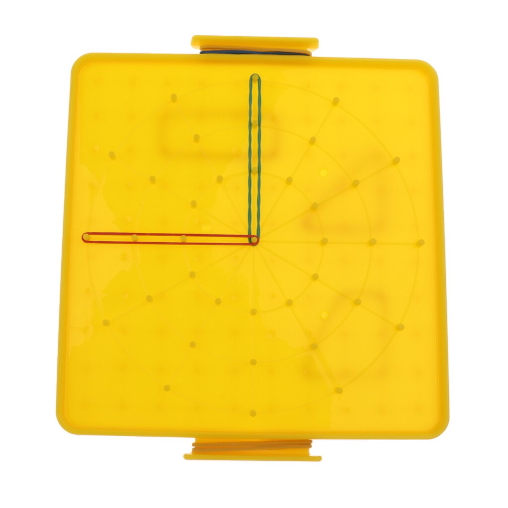 Plastic Geo Board with Colorful Rubber Bands, Nail Board Plate Early Mathematics Teaching Aids Learning Tools, 4 Colors