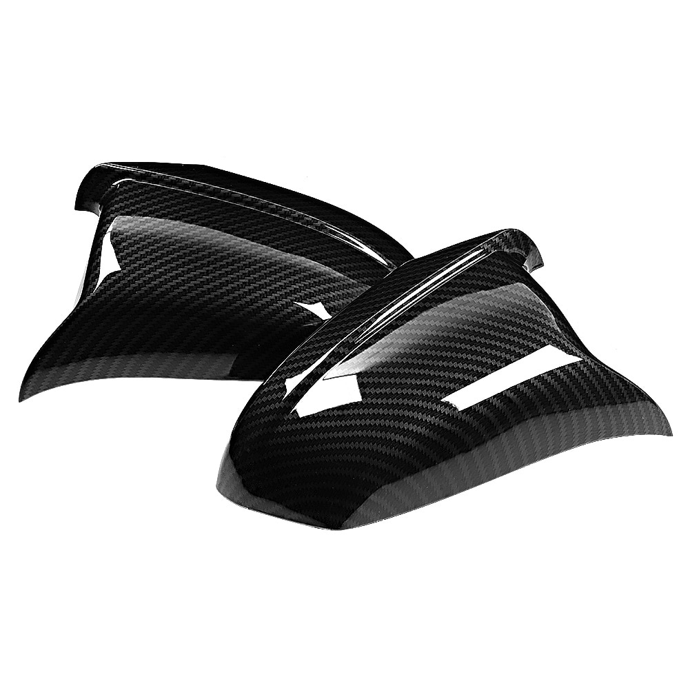 Left&Right Side Mirror Housing Cap Covers Carbon Fiber Texture Fit for BMW 5 Series F10 Rearview Mirror Cover