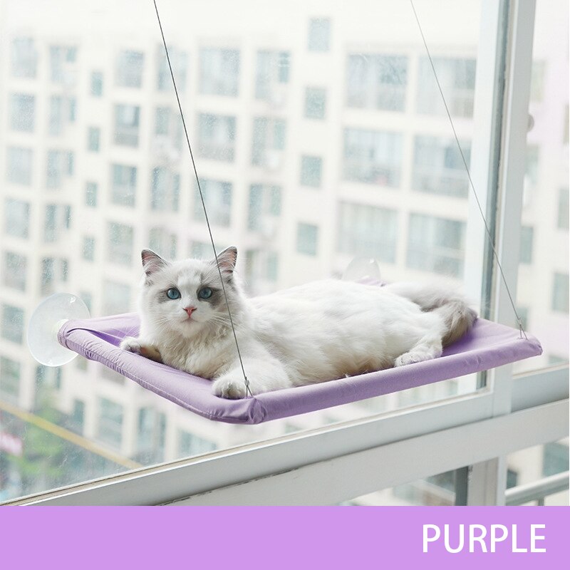 Hamac à fenêtre pour chat, produit de mise à niveau, ventouse suspendue, tissé, fournitures de jouets pour animaux de compagnie: opp Mint Green