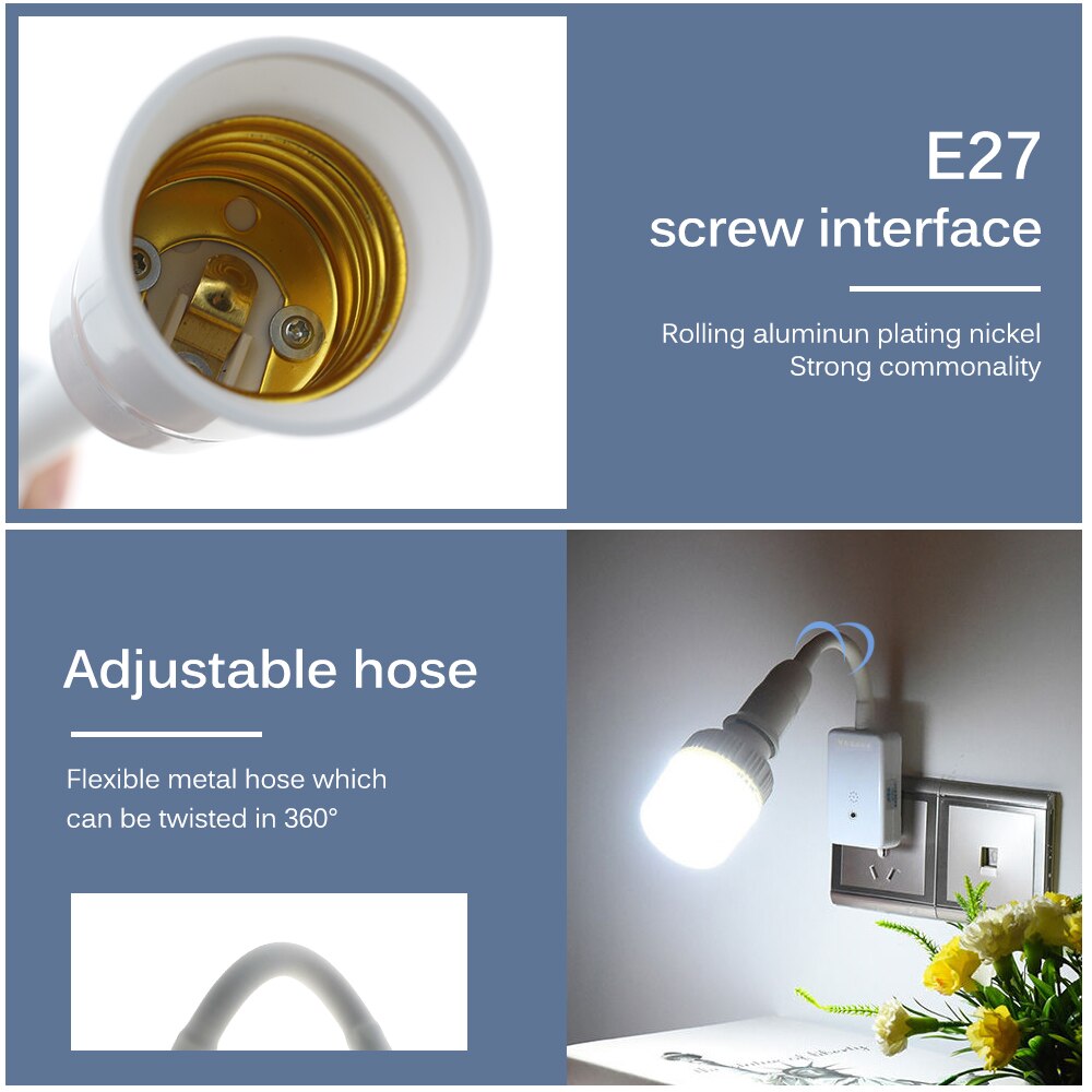 E27 Socket Wireless Remote Control Lamp Holder Time Dimmer LED Bulbs Switch Night light Base 220V