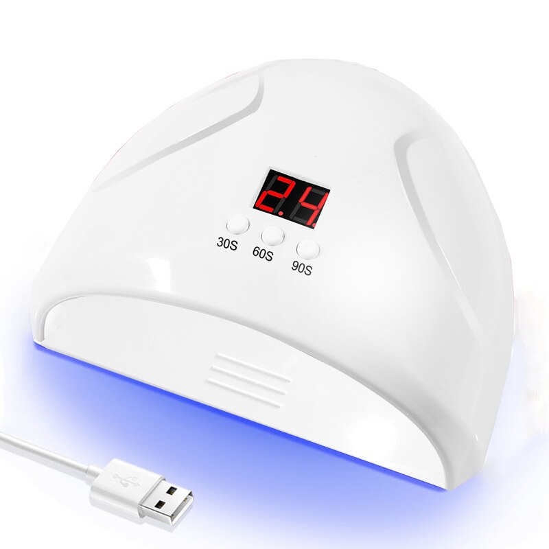 SUN Mini Plus-lámpara UV para uñas, secador de esmalte de Gel, luz de curado UV para manicura artística, lámpara LED: white 24W