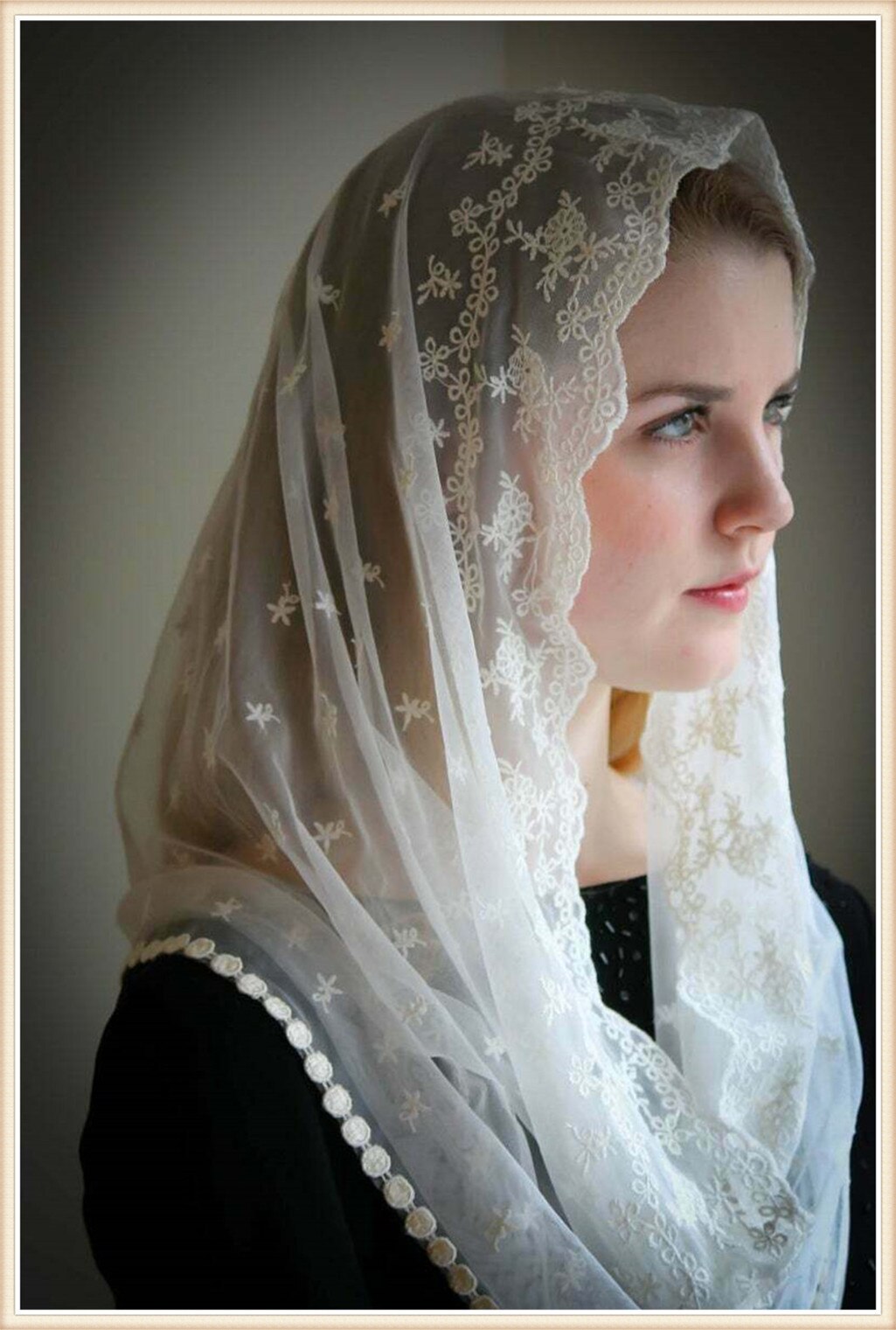 Voile En Dentelle Noire Pour Femme MIRKUZI - Long, élégant, Pour église, Mariage, Occasions